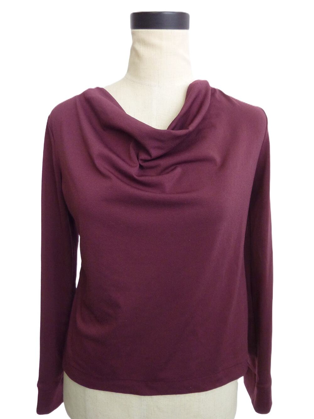 Banana Republic Burgundy Red Cowl Neck Top Blouse XS Polyester Spandex Stretchy